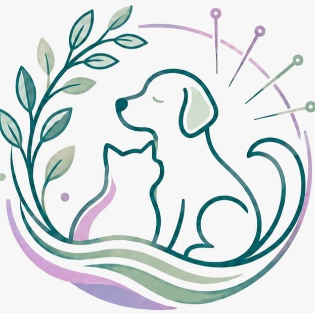 Logo Allevio - cachorro e gato com plantas e acupuntura